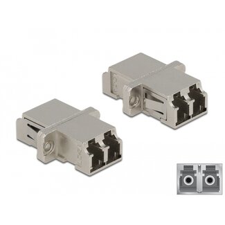 DeLOCK Delock Optical Fiber Coupler LC Duplex female to LC Duplex female Single-mode metal