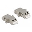 Delock Optical Fiber Coupler LC Duplex female to LC Duplex female Single-mode metal