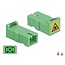 Delock Optical Fiber Coupler with laser protection flip SC Simplex female to SC Simplex female 4 pieces
