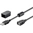 Goobay USB 2.0 Hi-Speed Extension Cable with Securing Clip, black 2 m