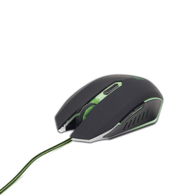 Gaming muis USB, zwart/groen
