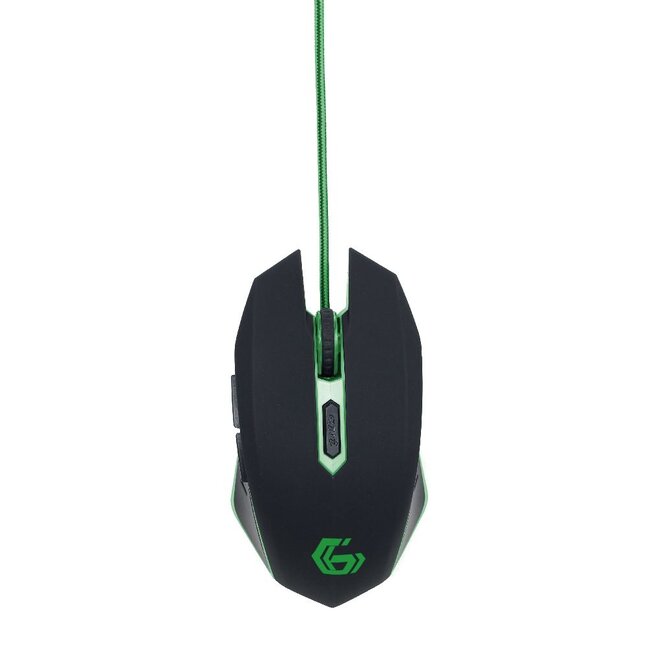 Gaming muis USB, zwart/groen