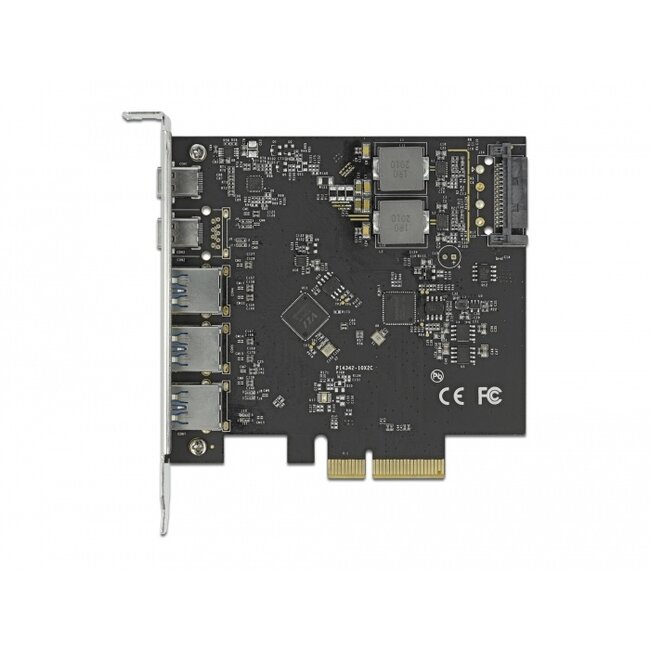 Delock PCI Express x4 Card to 2 x USB Type-C™ + 3 x USB Type-A - SuperSpeed USB 10 Gbps