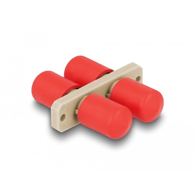 Delock Optical Fiber Coupler ST Duplex female to ST Duplex female beige
