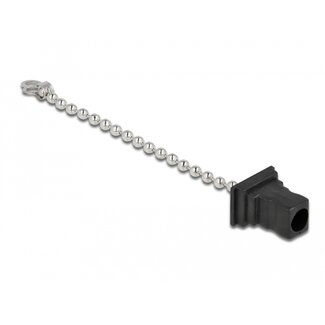 DeLOCK Delock Fiber optic dust cap with chain for SC plug black