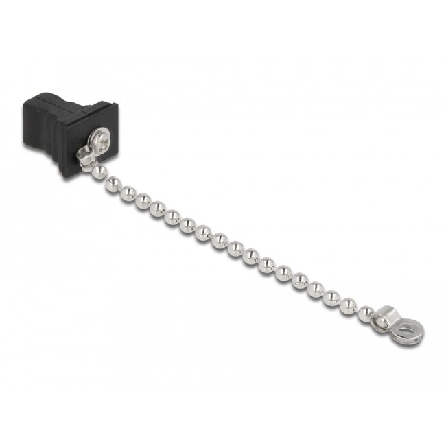 Delock Fiber optic dust cap with chain for SC plug black