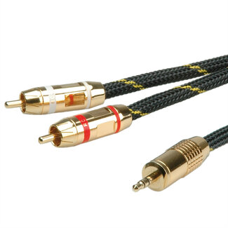 Roline ROLINE GOLD audio aansluitkabel 3,5 mm stereo - 2x tulp, M/M, 2,5 m