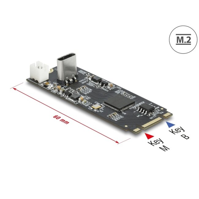 Delock Converter M.2 Key B+M male to USB Type-C™ female