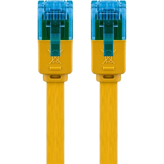 Goobay CAT 6A Flat Patch Cable U/UTP, yellow 2 m
