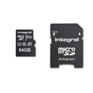 Integral 64 GB High Speed microSDHC/XC V30 UHS-I U3-geheugenkaart