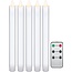 Goobay Set of 5 White LED Real Wax Rod Candles, incl. Remote Control