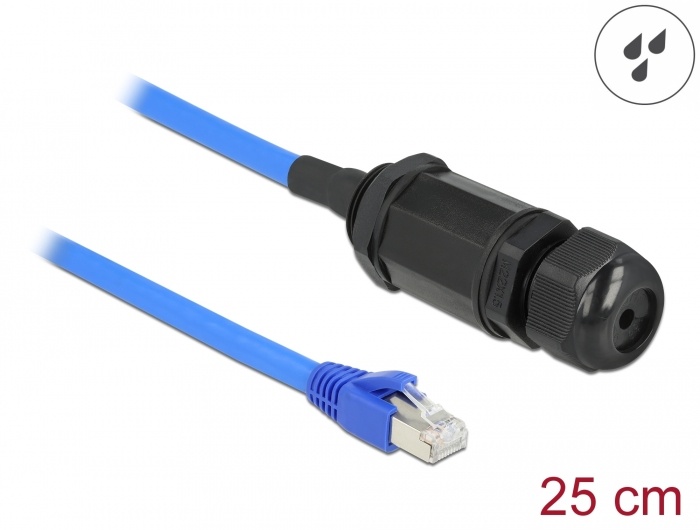 DeLOCK 66808. Snoerlengte: 0,25 m, Kabel standaard: Cat6, Kabelafscherming: SF/UTP (S-FTP), Aansluiting 1: RJ-45, Aansluiting 2: RJ-45