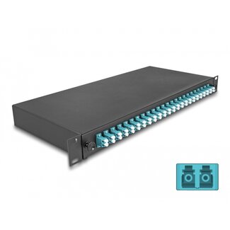 DeLOCK Delock 19″ Optical Fiber Splice Box 24 x LC Duplex OM3 1U complete assembled