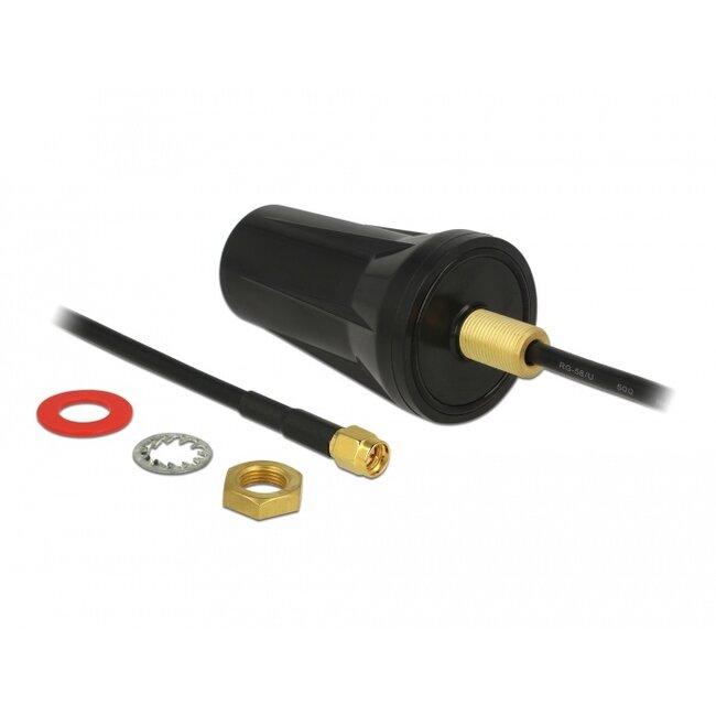 Delock ISM 433 MHz Antenna SMA plug 2 dBi omnidirectional black roof mount outdoor