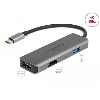 DeLOCK Delock USB Type-C™ Dual HDMI Adapter with 4K 60 Hz and USB Port