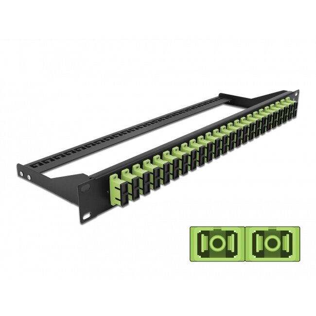 Delock 19″ Fibre Patch Panel 24 port SC Duplex limegreen