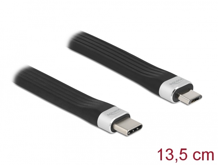 DeLOCK 86793. Snoerlengte: 0,135 m, Aansluiting 1: USB C, Aansluiting 2: Micro-USB B, USB-versie: USB 2.0, Maximale overdrachtssnelheid van gegevens: 480 Mbit/s, Kleur van het prod