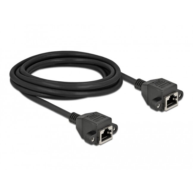 Delock Network Extension Cable S/FTP RJ45 jack to RJ45 jack Cat.6A 3 m black