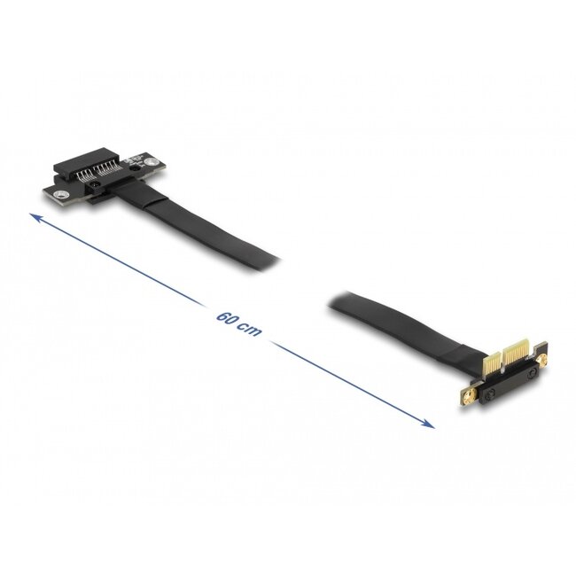 Delock Riser Card PCI Express x1 male 90° angled to x1 slot with cable 60 cm
