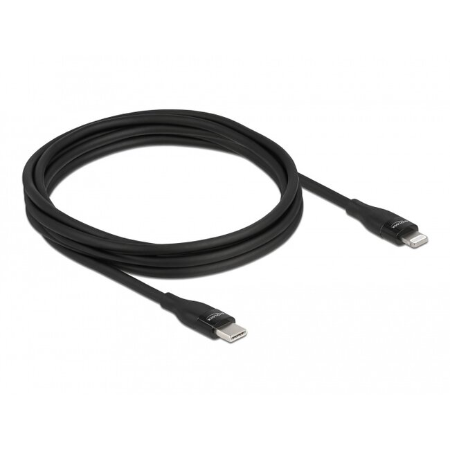 Delock Data and charging cable USB Type-C™ to Lightning™ for iPhone™, iPad™ and iPod™ black 2 m MFi