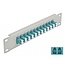 Delock 10″ Fiber Optic Patch Panel 12 Port LC Duplex aqua 1U grey