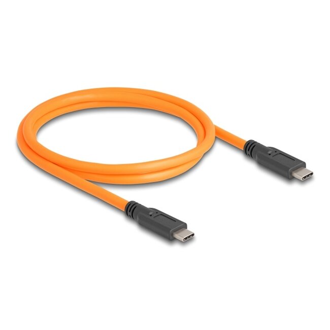 Delock USB 5 Gbps Cable USB Type-C™ male to USB Type-C™ male for tethered shooting 1 m orange