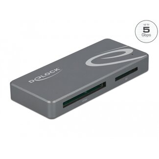 DeLOCK Delock USB Type-C™ Card Reader for CFast and SD memory cards + USB Hub with Type-A and USB Type-C™ port