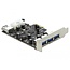 Delock PCI Express x1 Card > 3 x external + 1 x internal USB 3.0 Type-A female