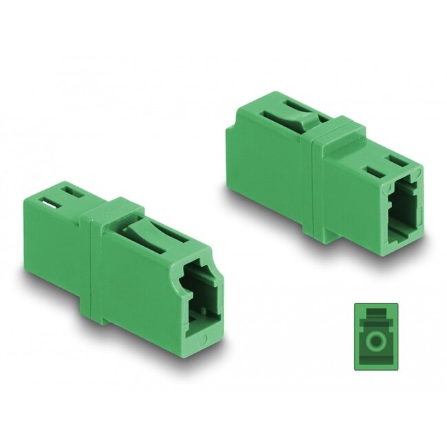 Delock Optical Fiber Coupler LC Simplex female to LC Simplex female APC green