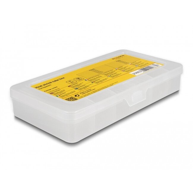Delock Heat shrink tube assortment box, shrinkage ratio 2:1, transparent 196 pieces
