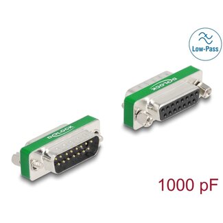 DeLOCK Delock RF/EMI Interference Suppression Filter D-Sub 15 pin male to female with low-pass filter capacitive