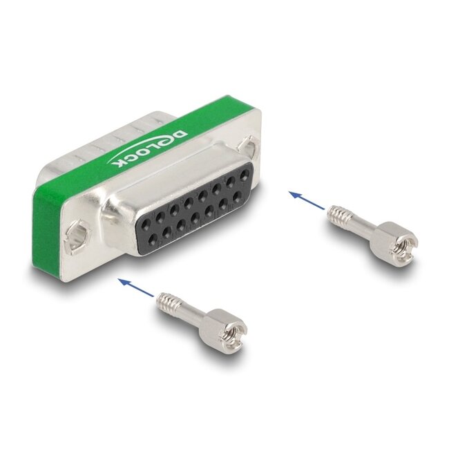 Delock RF/EMI Interference Suppression Filter D-Sub 15 pin male to female with low-pass filter capacitive