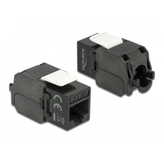 Delock Keystone Module RJ45 jack > LSA Cat.6A UTP black