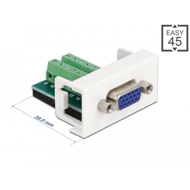 Delock Easy 45 Module VGA female to Terminal Block 22.5 x 45 mm
