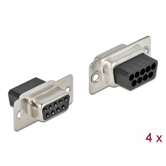 DeLOCK Delock D-Sub 9 pin crimp female, metal, 4 pieces