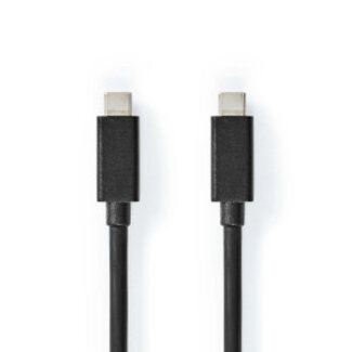 Nedis USB-Kabel | USB 3.2 Gen 2x2 | USB-C™ Male | USB-C™ Male | 100 W | 4K@60Hz | 20 Gbps | Vernikkeld | 1.00 m | Rond | PVC | Zwart | Doos