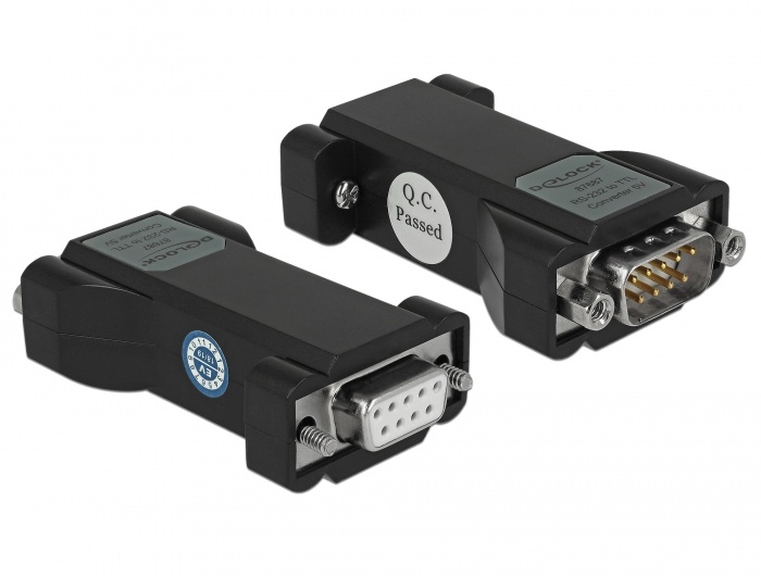 DeLOCK 87687. Aansluiting 1: TTL / CMOS, Aansluiting 2: RS-232, Contact geleider materiaal: Goud. Kleur van het product: Zwart
