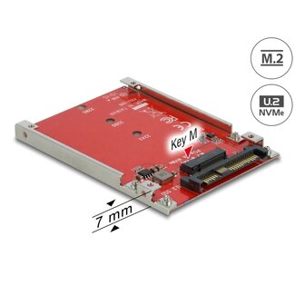 DeLOCK Delock 2.5″ Converter U.2 SFF-8639 > M.2 NVMe Key M - 7 mm