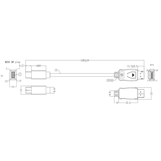 Bachmann BACHMANN Mini DisplayPort naar HDMI 1,5m S.1 Mini DP S.2 HDMI