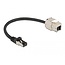 Delock Cable RJ45 plug to Keystone Module RJ45 jack Cat.6A 25 cm black