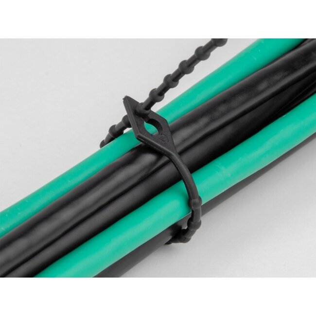 Delock Beaded Cable Tie reusable L 200 x W 2.4 mm black 100 pieces