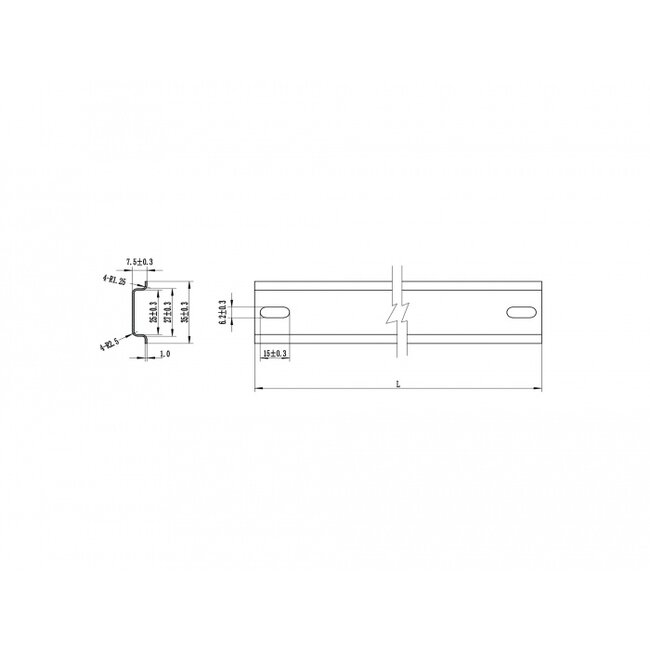 Delock DIN Rail 35 x 7.5 mm (50 cm) Steel