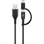 Goobay Charging and Synchronisation Combination Cable (with USB A to Micro-USB & USB-C™) 1 m