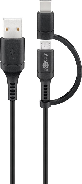 USB 2.0 kabel USB-C™ naar Micro-B 2.0, | Voor opladen en synchroniseren | Ondersteunt uitgangsstroom tot 2100 mAh