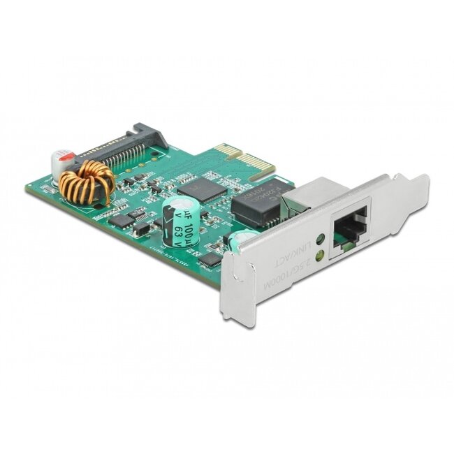 Delock PCI Express x1 Card 1 x RJ45 2.5 Gigabit LAN PoE+ RTL8125