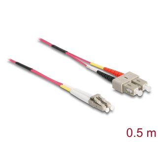 DeLOCK Delock Cable Optical Fibre LC to SC Multi-mode OM4 0.5 m