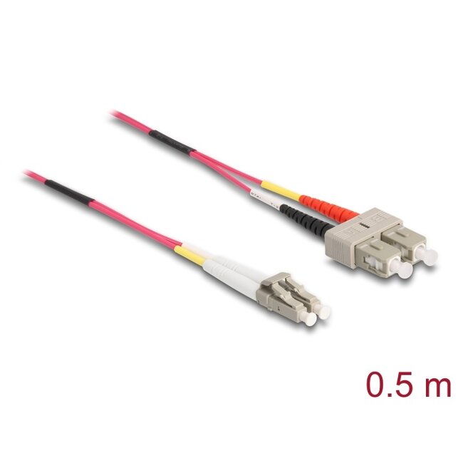 Delock Cable Optical Fibre LC to SC Multi-mode OM4 0.5 m