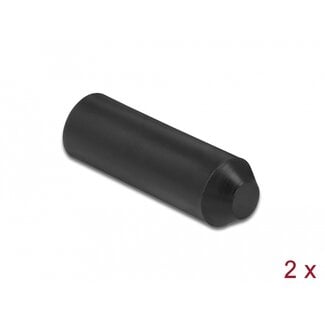 DeLOCK Delock End Caps with inside adhesive 30 x 11 mm 2 pieces black