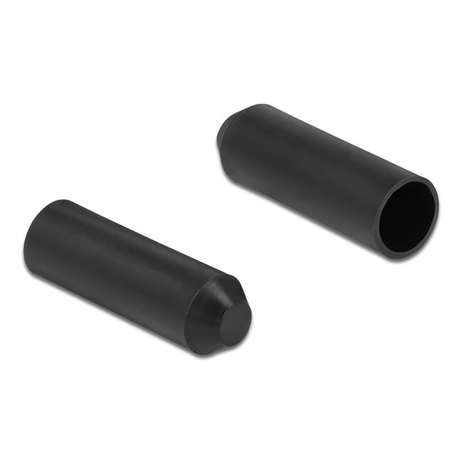 Delock End Caps with inside adhesive 30 x 11 mm 2 pieces black
