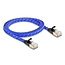 Delock RJ45 flat network cable with braided coating Cat.6A U/FTP 1 m blue